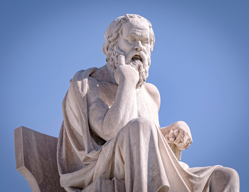 Image of the philosopher Socrates thinking
